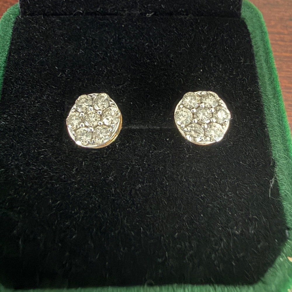 Diamond Cluster Stud Earrings